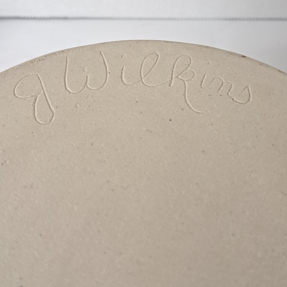 Studio Art Pottery Plant Holder Blue, Brown and White Glaze Design, Signed. - Picture 5 of 6